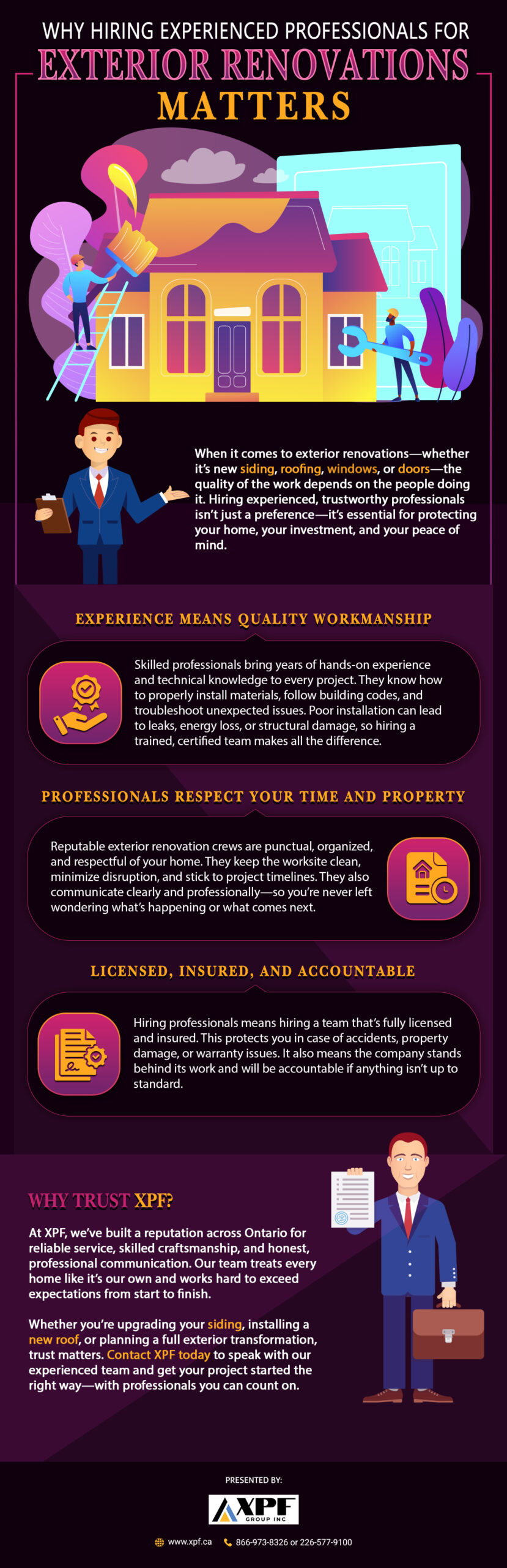 Why Hiring Experienced Professionals for Exterior Renovations Matters infographic image